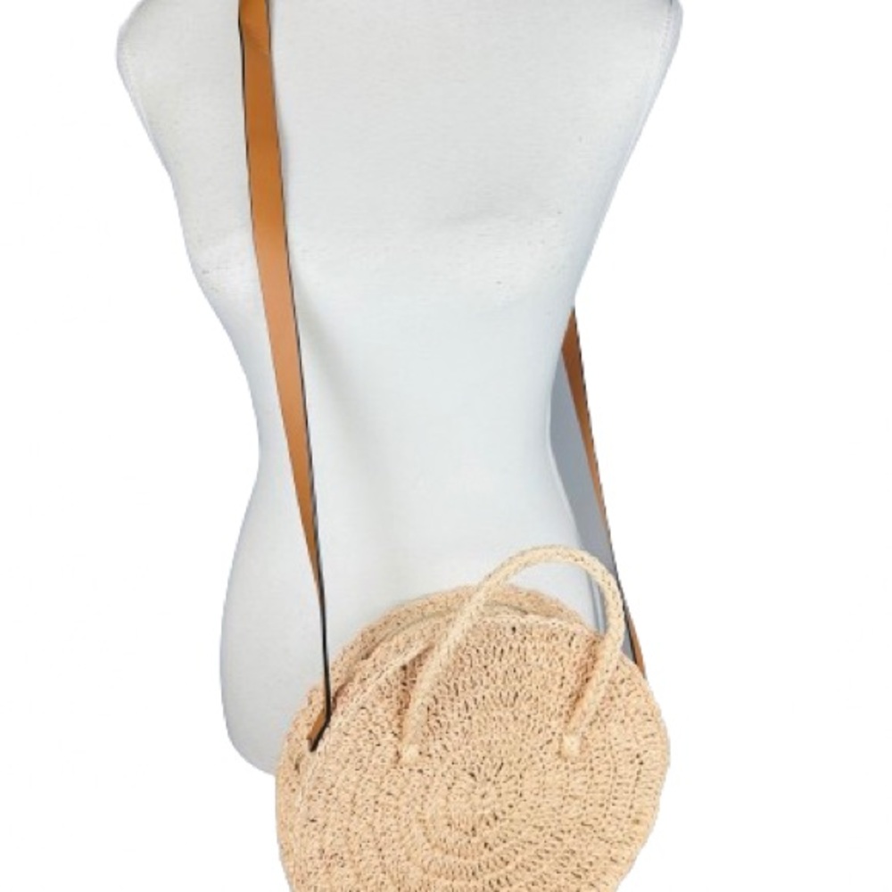 NWOT H&M Cream Woven Tote Bag - Picture 2 of 5